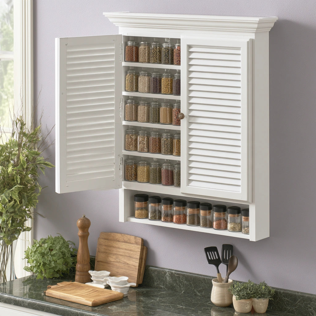 Opbergkast van hout, wandmodel, kleur wit