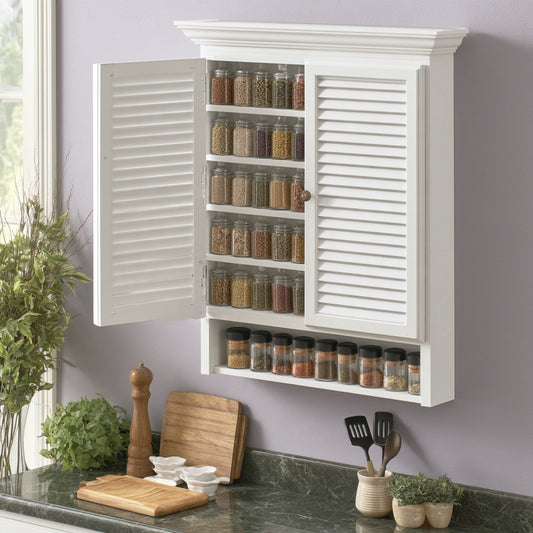 Opbergkast van hout, wandmodel, kleur wit