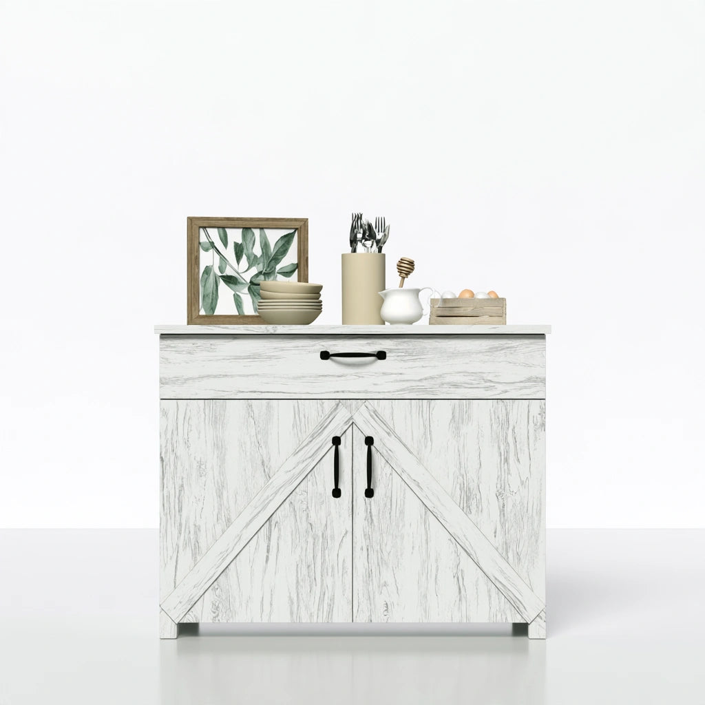 Opbergkast van hout, kleur wit