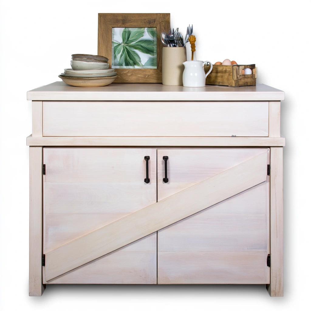 Opbergkast van hout, kleur wit
