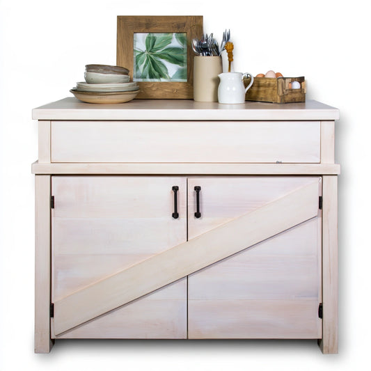 Opbergkast van hout, kleur wit