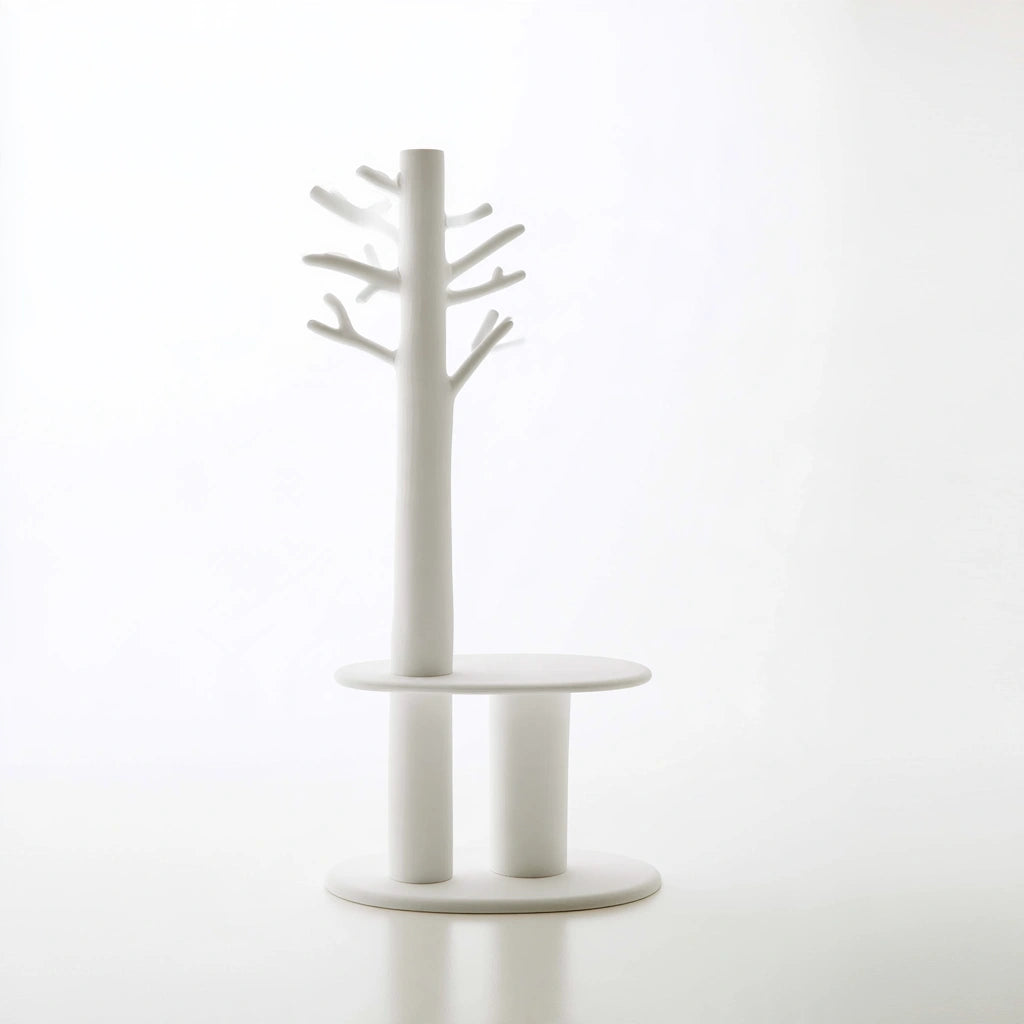 Kledingrek van hout, kleur wit