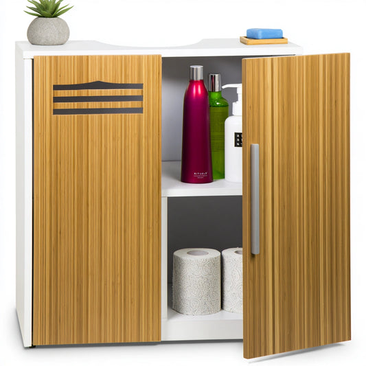 Wastafelkast van hout, kleur wit