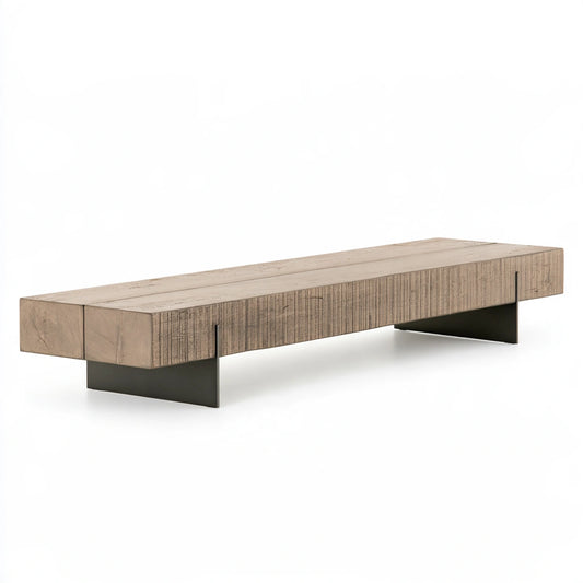 Opbergbank van hout, kleur naturelbruin