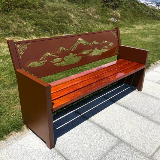 Opbergbank van hout, kleur donkerbruin