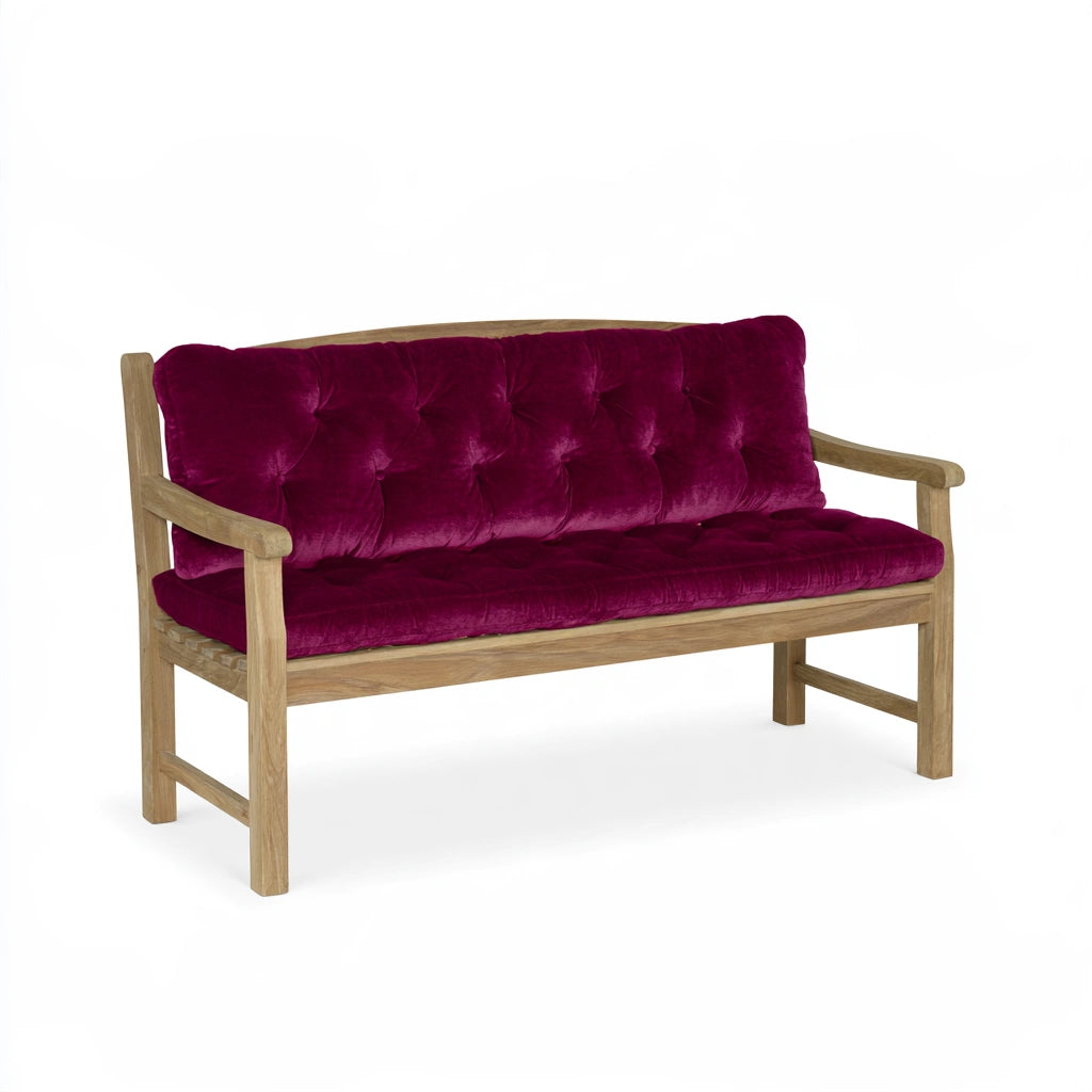 Opbergbank van hout, kleur donkerrood