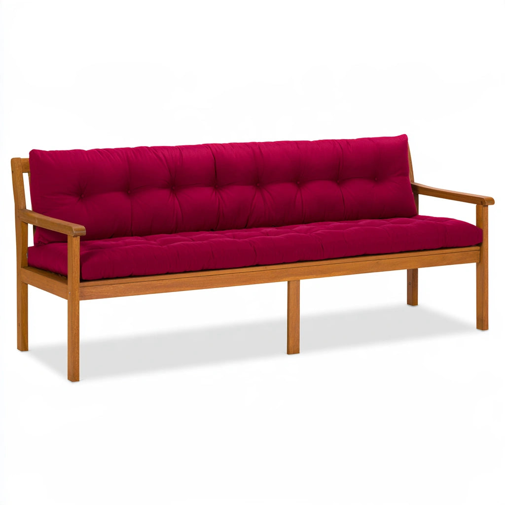 Opbergbank van hout, kleur donkerrood
